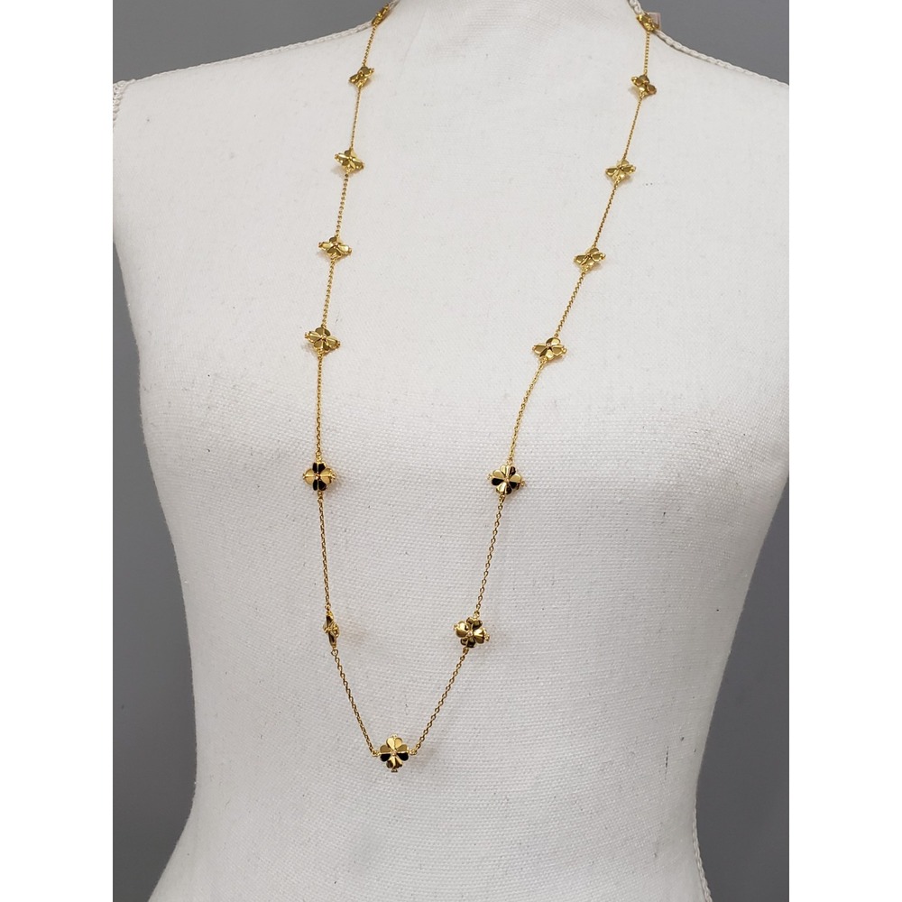 NEW Kate Spade Window Seat Bouquet Scatter Necklace in Gold Cream DAINTY